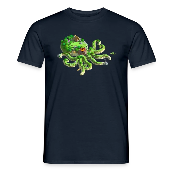 Maquette de T-shirt homme « OctoCraft - L'île aux pieuvres » à personnaliser