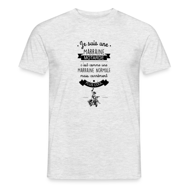Maquette de T-shirt homme « Marraine Motarde » à personnaliser