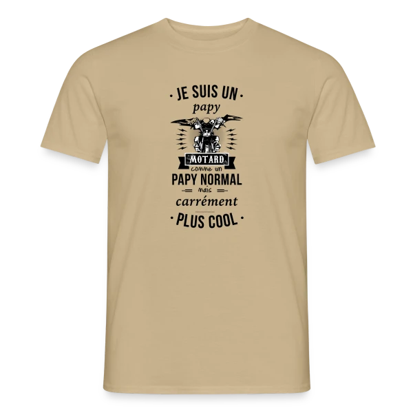 Maquette de T-shirt homme « Papy Motard » à personnaliser