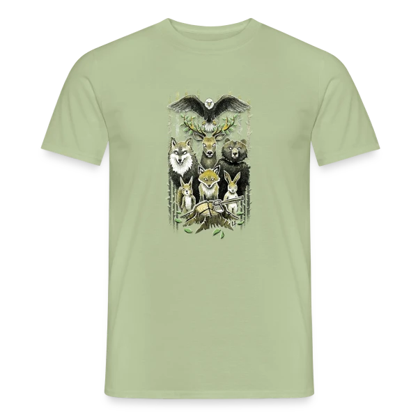 Maquette de T-shirt homme « Esprits Sylvestres: Vengeance Forestière » à personnaliser