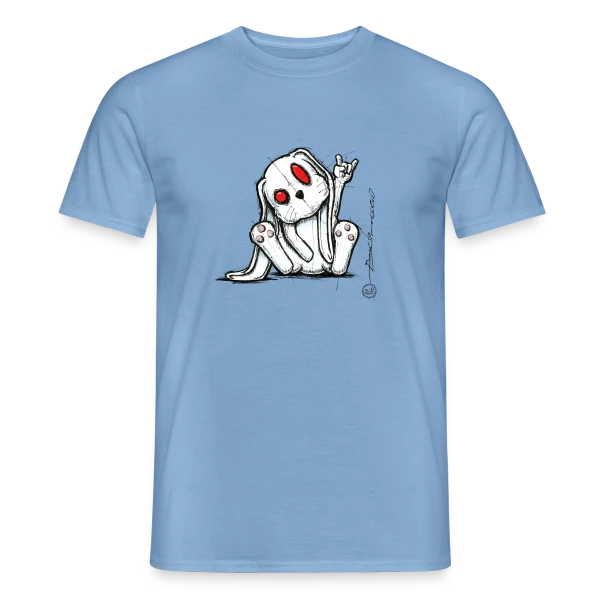 Maquette de T-shirt homme « Lapin Rockeur Métal » à personnaliser