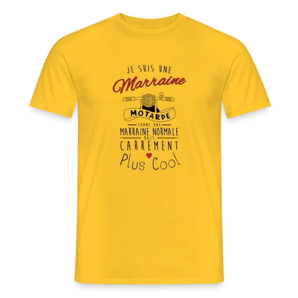 Maquette de T-shirt homme « Marraine Motarde : Carrément la Plus Cool ! » à personnaliser
