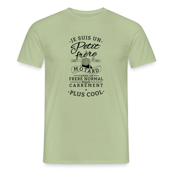 Maquette de T-shirt homme « Petit Frère Motard : Tellement Plus Cool » à personnaliser