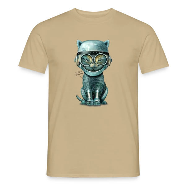 Maquette de T-shirt homme « Chat Malin : Curiosité Féline » à personnaliser