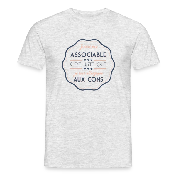 Maquette de T-shirt homme « Sociable ? Non, Merci ! » à personnaliser