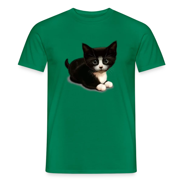 Maquette de T-shirt homme « Chat Mignon : Personnalisable » à personnaliser