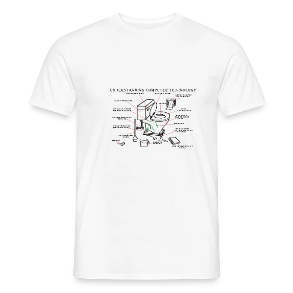 Maquette de T-shirt homme « La Technologie Expliquée avec Humour » à personnaliser