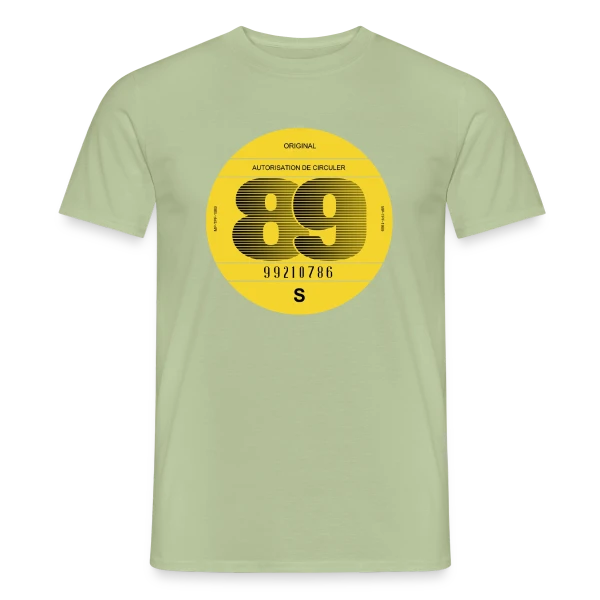 Maquette de T-shirt homme « Voiture Vintage France 1989 - Esprit Rétro » à personnaliser
