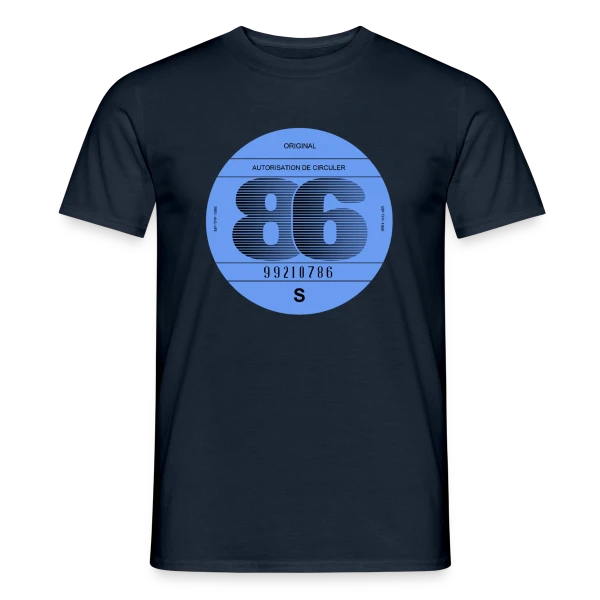 Maquette de T-shirt homme « 1986: Icône Rétro Automobile Française » à personnaliser