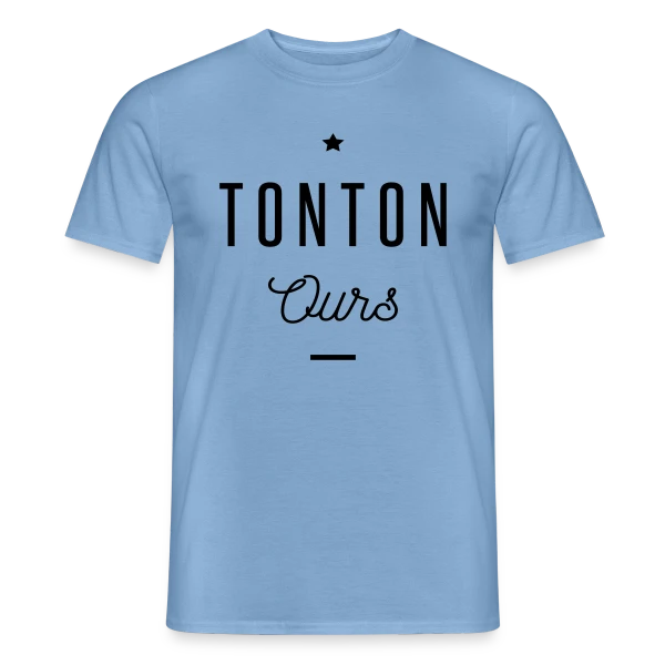 Maquette de T-shirt homme « Tonton Ours » à personnaliser