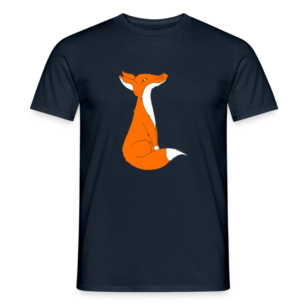 Maquette de T-shirt homme « Renard Curieux Cartoon » à personnaliser