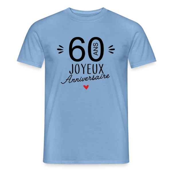 Joyeux Anniversaire 60 Ans – Édition Spéciale sur T-shirt homme