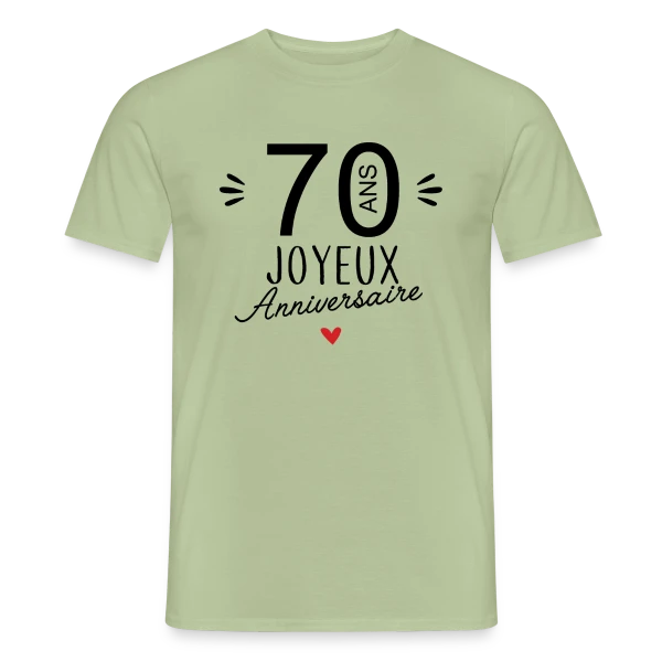 Anniversaire 70 Ans : L'Âge d'Or Célébré sur T-shirt homme