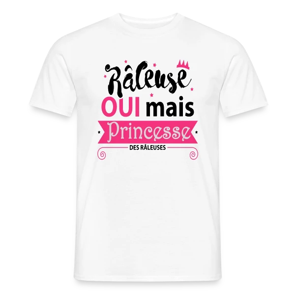 Maquette de T-shirt homme « Princesse des Râleuses » à personnaliser