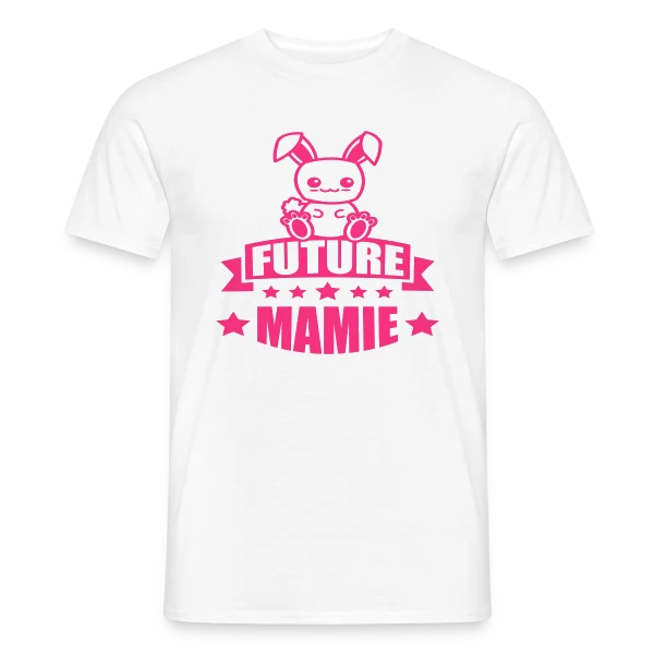 Maquette de T-shirt homme « Future Mamie : Annonce de Bonheur Imminent » à personnaliser