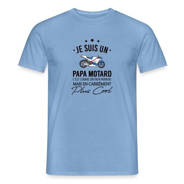 Maquette de T-shirt homme « Super Papa Motard » à personnaliser