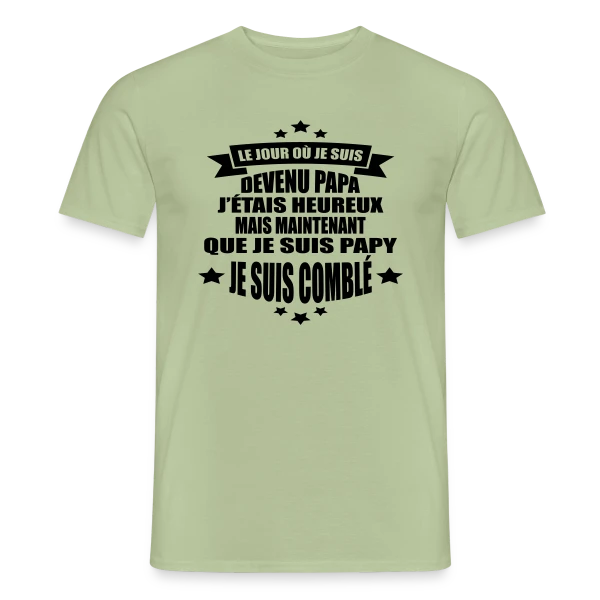 Maquette de T-shirt homme « Papy Comblé : Fierté Grand-Parentale Affichée » à personnaliser