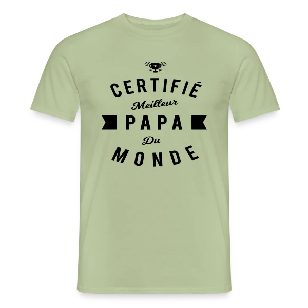 Maquette de T-shirt homme « "Officiellement Meilleur Papa du Monde" » à personnaliser