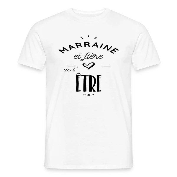 Maquette de T-shirt homme « Marraine Fière » à personnaliser