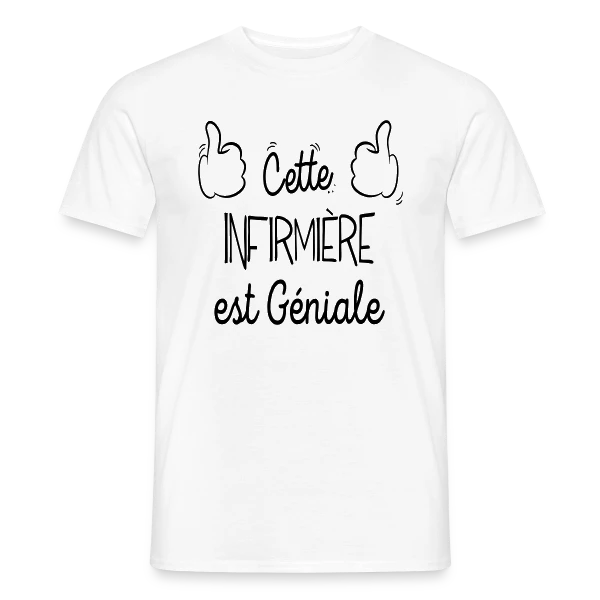 Maquette de T-shirt homme « Infirmière en Or : Le T-shirt des Héroïnes du Quotidien » à personnaliser