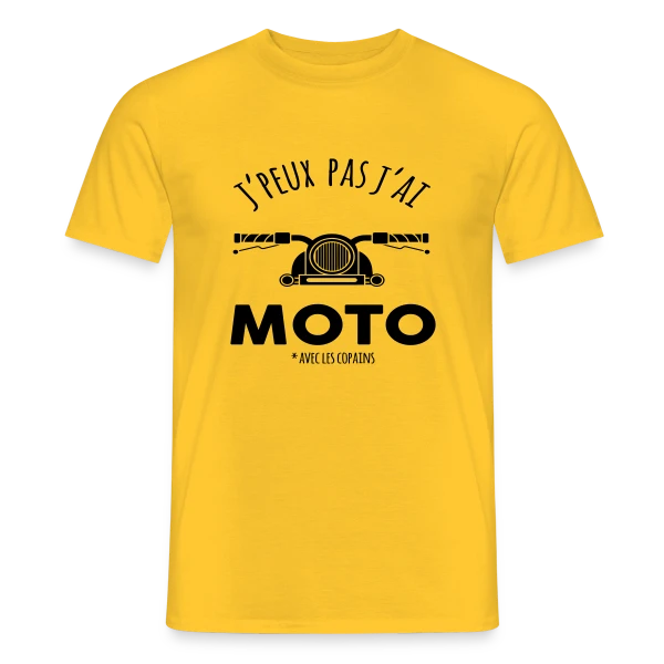 Maquette de T-shirt homme « J'peux pas, j'ai moto ! » à personnaliser