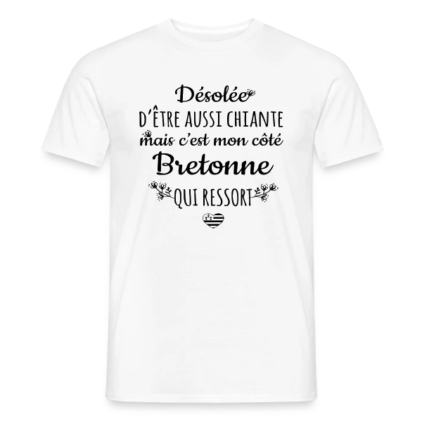 Maquette de T-shirt homme « Mon Côté Bretonne : Fierté et Caractère Bien Trempé » à personnaliser