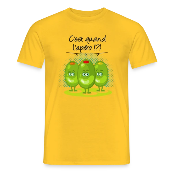 Maquette de T-shirt homme « Apéro Time : L'heure Sacrée de la Détente » à personnaliser