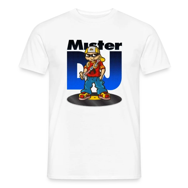 Maquette de T-shirt homme « Mister DJ » à personnaliser