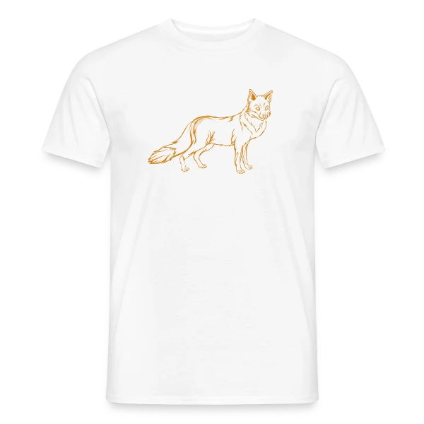 Maquette de T-shirt homme « Renard Dessin Esquisse » à personnaliser