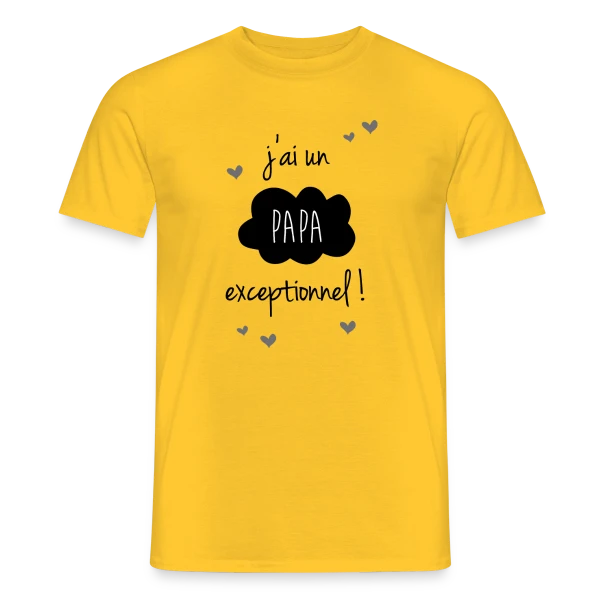 Maquette de T-shirt homme « Mon Papa Exceptionnel - Fierté Filiale » à personnaliser