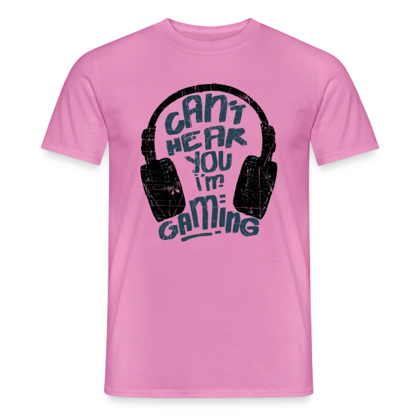 Maquette de T-shirt homme « L'Équipement du Gamer: Le Headset » à personnaliser