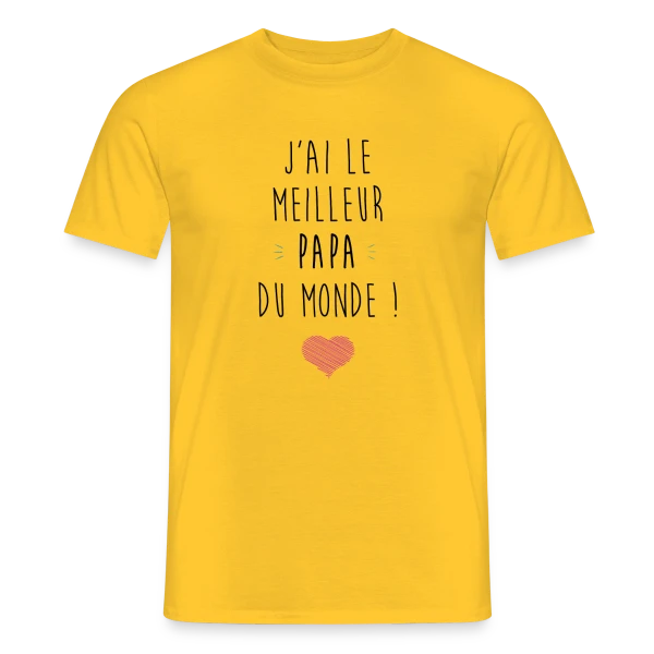 Maquette de T-shirt homme « J'ai le Meilleur Papa du Monde - Déclaration d'Amour » à personnaliser