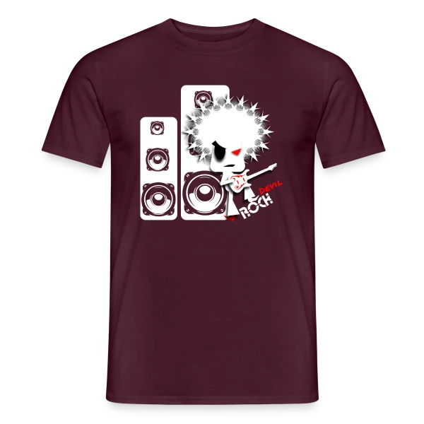 Maquette de T-shirt homme « Devil Rock : L'Esprit Rebelle » à personnaliser