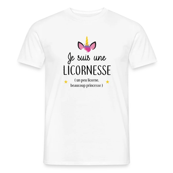 Licornesse : Moitié Licorne, Moitié Princesse sur T-shirt homme
