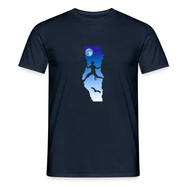 Grimpe Nocturne : L'Escalade Sous les Étoiles sur T-shirt homme