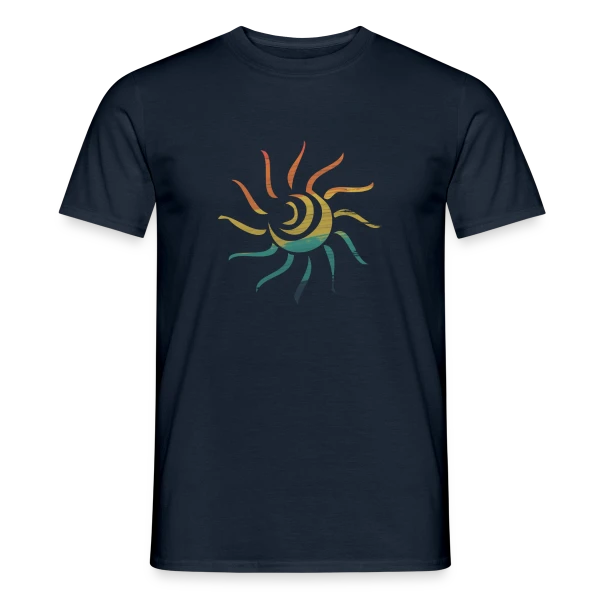 Maquette de T-shirt homme « Soleil d'Été Tropical » à personnaliser