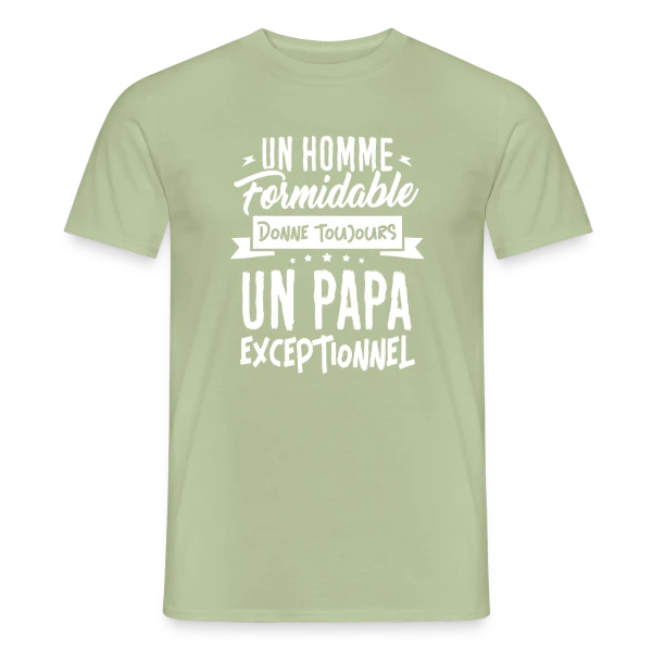 Maquette de T-shirt homme « Un Papa Exceptionnel » à personnaliser