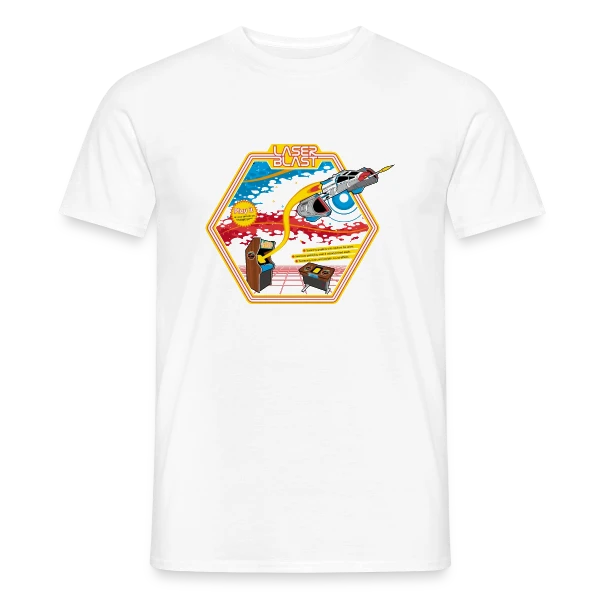 Maquette de T-shirt homme « Explosion Laser : Design Lumineux » à personnaliser