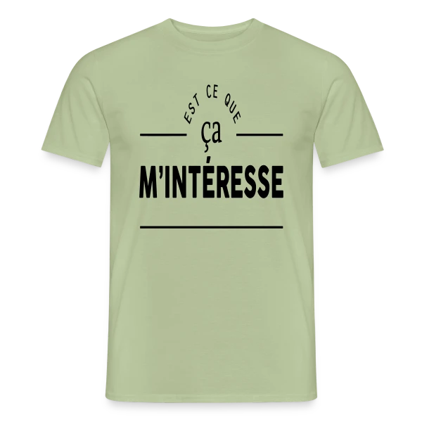 Maquette de T-shirt homme « 'Ça m'intéresse ?' - Humour et Sarcasme » à personnaliser