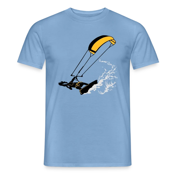 Maquette de T-shirt homme « Kitesurf : Vague et Flexibilité » à personnaliser