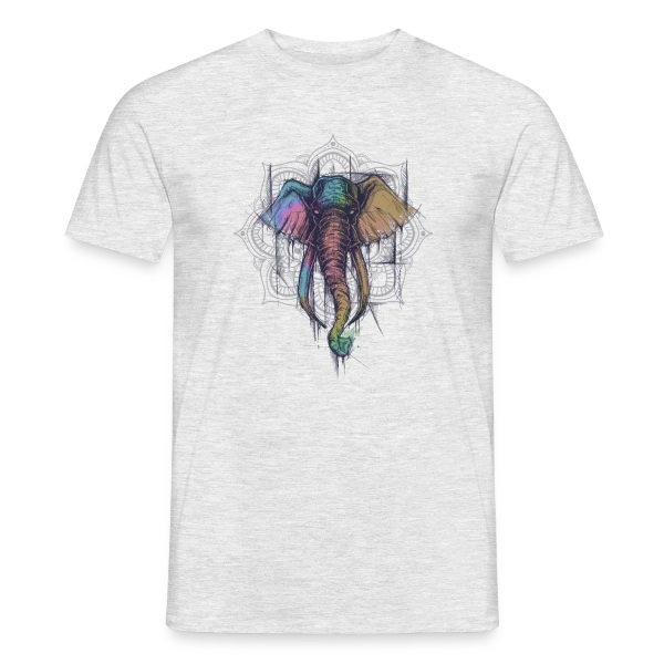 Éléphant Mandala Coloré - Harmonie Spirituelle sur T-shirt homme