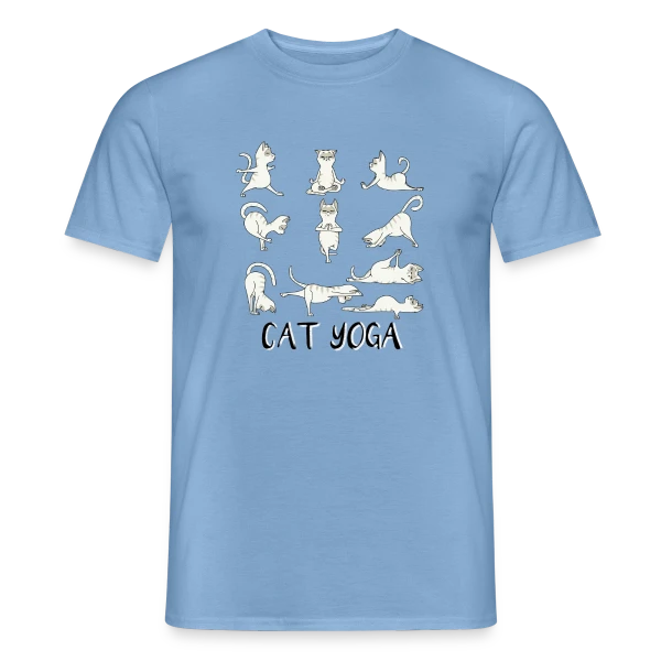Maquette de T-shirt homme « Chats Yoga Drôles » à personnaliser
