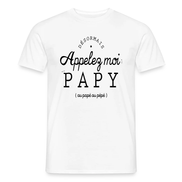 Maquette de T-shirt homme « Désormais Papy » à personnaliser