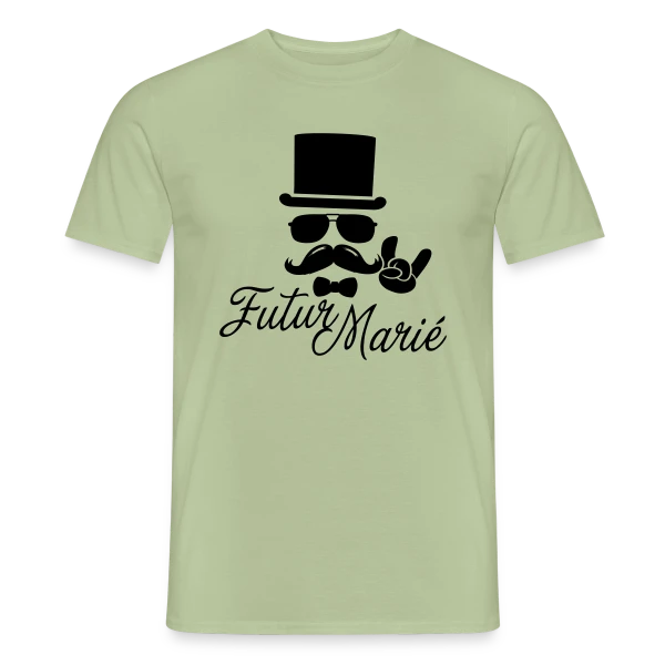 Futur Marié Boss à Moustache Vintage sur T-shirt homme