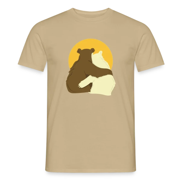 Maquette de T-shirt homme « Duo Papa Ours & Maman Ourse - Amour Familial » à personnaliser