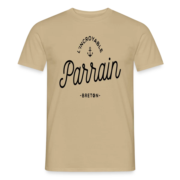 Maquette de T-shirt homme « 'L'Incroyable Parrain Breton' - Fier de ses Racines » à personnaliser
