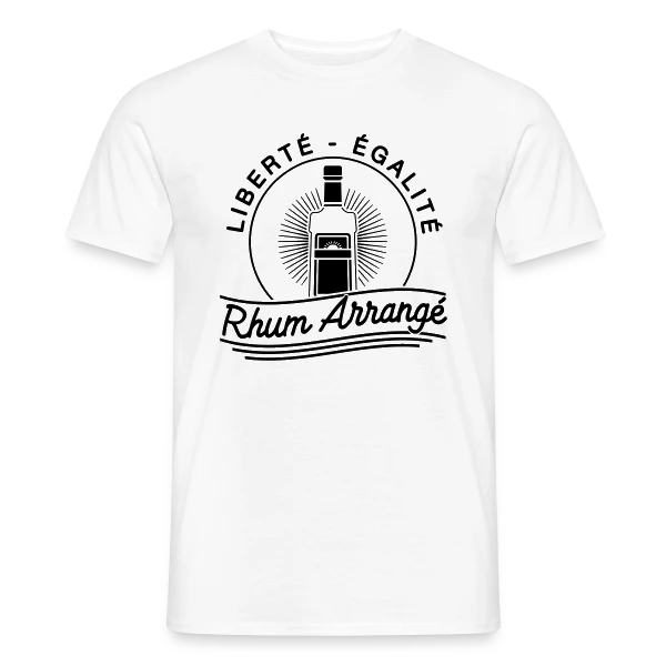 Maquette de T-shirt homme « Liberté, Égalité, Rhum Arrangé : Le T-Shirt Fun » à personnaliser