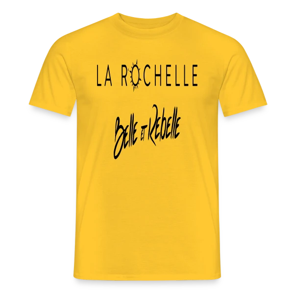 Maquette de T-shirt homme « La Rochelle, Belle et Rebelle » à personnaliser