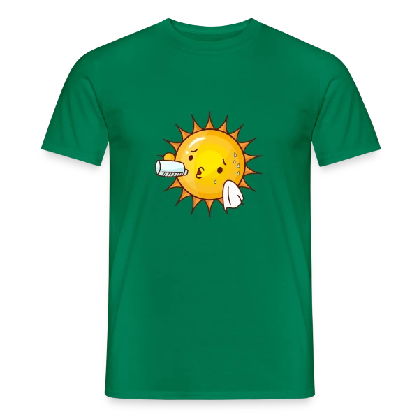 Maquette de T-shirt homme « Soleil en Sueur - Humour Estival » à personnaliser