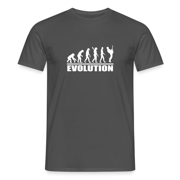 Maquette de T-shirt homme « Guitare Évolution : La Vraie Histoire de l'Humanité » à personnaliser